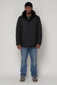 Оптом Куртка зимняя мужская классическая стеганная черного цвета 93168Ch в Екатеринбурге