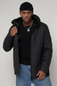 Оптом Куртка зимняя мужская классическая стеганная черного цвета 93168Ch в Екатеринбурге, фото 12