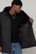 Оптом Куртка зимняя мужская классическая стеганная черного цвета 93168Ch в Казани, фото 13