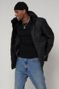 Оптом Куртка зимняя мужская классическая стеганная черного цвета 93168Ch в Екатеринбурге, фото 14