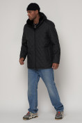 Оптом Куртка зимняя мужская классическая стеганная черного цвета 93168Ch в Казани, фото 2