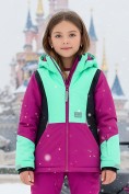 Оптом Горнолыжный костюм для девочки малинового цвета 9316M
