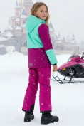 Оптом Горнолыжный костюм для девочки малинового цвета 9316M, фото 4