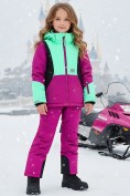 Оптом Горнолыжный костюм для девочки малинового цвета 9316M, фото 3
