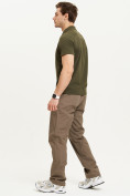 Оптом Спортивные брюки Valianly мужские коричневого цвета 93231K, фото 11