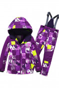 Оптом Горнолыжный костюм для девочки фиолетового цвета 9328F в Иркутске