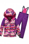 Оптом Горнолыжный костюм для девочки фиолетового цвета 9330F в Самаре