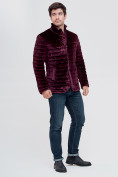Оптом Куртка велюровая классическая Valianly фиолетового цвета 93351F в Казани, фото 3