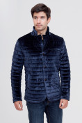 Оптом Куртка велюровая классическая Valianly темно-синего цвета 93351TS, фото 6