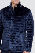 Оптом Куртка велюровая классическая Valianly темно-синего цвета 93351TS, фото 7