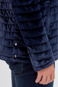 Оптом Куртка велюровая классическая Valianly темно-синего цвета 93351TS в Казани, фото 10