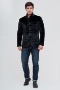 Оптом Куртка велюровая классическая Valianly черного цвета 93351Ch в Перми