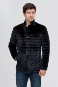 Оптом Куртка велюровая классическая Valianly черного цвета 93351Ch в Перми, фото 5
