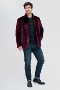 Оптом Куртка велюровая классическая Valianly фиолетового цвета 93351F в Казани, фото 2