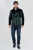 Оптом Куртка велюровая классическая Valianly темно-зеленого цвета 93352TZ в Санкт-Петербурге
