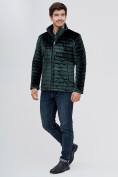 Оптом Куртка велюровая классическая Valianly темно-зеленого цвета 93352TZ в  Красноярске, фото 3