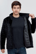 Оптом Куртка велюровая классическая Valianly черного цвета 93352Ch в Новосибирске, фото 9