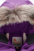 Оптом Парка зимняя подростковая для девочки фиолетового цвета 9340F, фото 4