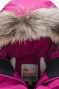 Оптом Парка зимняя подростковая для девочки малинового цвета 9340M в Казани, фото 4