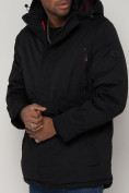 Оптом Парка мужская зимняя с капюшоном черного цвета 93610Ch в Казани, фото 11