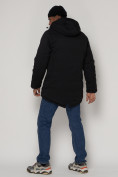 Оптом Парка мужская зимняя с капюшоном черного цвета 93610Ch в Казани, фото 6