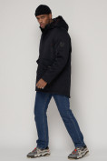 Оптом Парка мужская зимняя с капюшоном темно-синего цвета 93610TS в Казани, фото 2