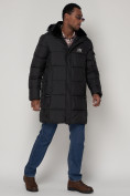 Оптом Куртка зимняя мужская классическая черного цвета 93627Ch в Казани, фото 3