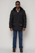 Оптом Куртка зимняя мужская классическая черного цвета 93629Ch в Екатеринбурге