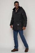Оптом Куртка зимняя мужская классическая черного цвета 93629Ch в Екатеринбурге, фото 2