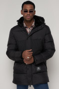 Оптом Куртка зимняя мужская классическая черного цвета 93629Ch в Казани, фото 7