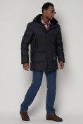 Оптом Куртка зимняя мужская классическая темно-синего цвета 93629TS в Казани, фото 3