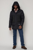 Оптом Куртка зимняя мужская классическая темно-синего цвета 93629TS в Казани, фото 5