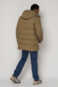 Оптом Спортивная молодежная куртка удлиненная мужская бежевого цвета 93686B в Екатеринбурге, фото 15