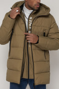 Оптом Спортивная молодежная куртка удлиненная мужская бежевого цвета 93686B в Екатеринбурге, фото 8