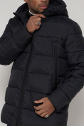 Оптом Спортивная молодежная куртка удлиненная мужская темно-синего цвета 93686TS в Казани, фото 14