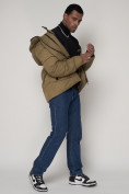 Оптом Спортивная молодежная куртка мужская бежевого цвета 93691B в Екатеринбурге, фото 14