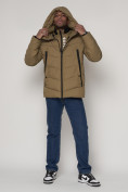 Оптом Спортивная молодежная куртка мужская бежевого цвета 93691B в Казани, фото 6