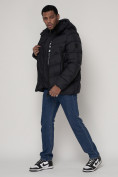 Оптом Спортивная молодежная куртка мужская темно-синего цвета 93691TS в Екатеринбурге, фото 4