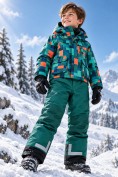 Оптом Комбинезон подростковый зимний для мальчика зеленого цвета 9407Z, фото 3