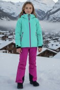 Оптом Горнолыжный костюм зимний для девочки бирюзового цвета 9420Br
