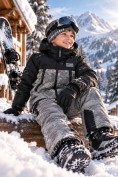 Оптом Горнолыжный костюм зимний для мальчика цвета хаки 9421Kh, фото 4