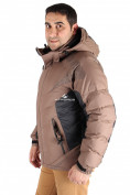 Оптом Куртка зимняя мужская коричневого цвета 9421K в Казани, фото 2