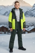 Оптом Горнолыжный костюм зимний для мальчика цвета хаки 9423Kh