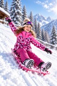 Оптом Горнолыжный костюм зимний для девочки розового цвета 9426R, фото 4