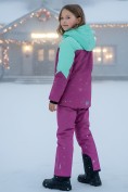 Оптом Горнолыжный костюм зимний для девочки фиолетового цвета 9432F, фото 2