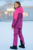 Оптом Горнолыжный костюм зимний для девочки розового цвета 9432R, фото 4
