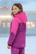 Оптом Горнолыжный костюм зимний для девочки розового цвета 9432R, фото 2