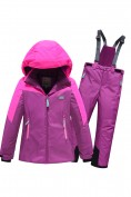 Оптом Горнолыжный костюм зимний для девочки розового цвета 9432R