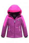 Оптом Горнолыжный костюм зимний для девочки розового цвета 9432R, фото 2