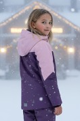 Оптом Горнолыжный костюм зимний для девочки темно-фиолетового цвета 9432TF, фото 4